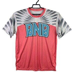 Mens BNB Twin Peaks 00 Pink & Gray Shirt Graphic Short Sleeve 100% Polyester XL